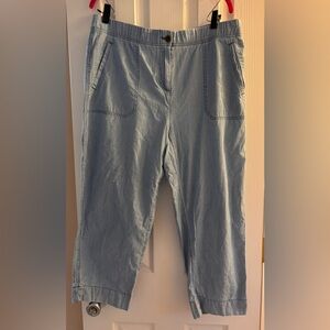 Chico's Light Blue Cotton Capri Pants with Pockets L